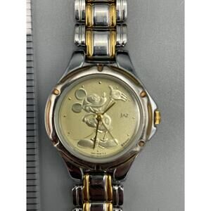 Vintage Disney Mickey Mouse Lorus Jaz Two Tone Quartz Watch Japan